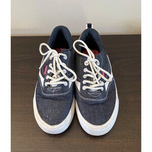 Levi's Boys Size 1 Blue White Colorblock Lace Up Sneakers Shoes Round Toe